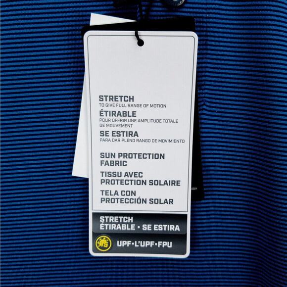 Callaway Golf Polo Opti-Dri Mens XXL Shirt Blue Black Striped 3-Button New Tags - Picture 7 of 12